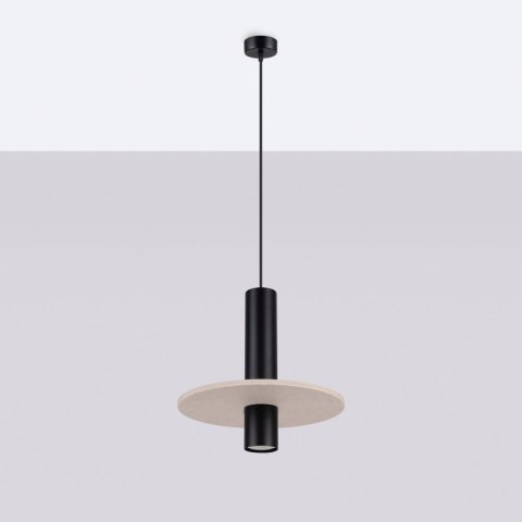 Lampa wisząca PELTA 1 czarna/beżowa