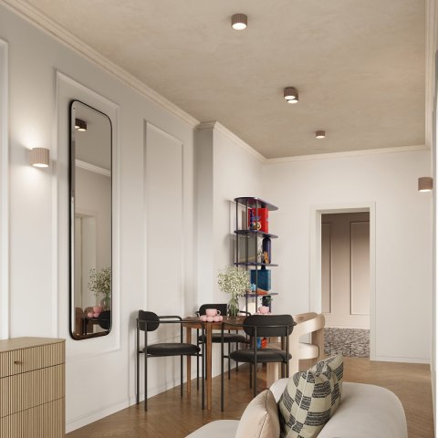 Plafon TUBA RYFLOWANA KARBOWANA  AURA taupe kaszmirowy Gx53 Sollux