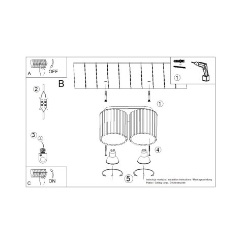 Plafon AURA 2 burgund GU10