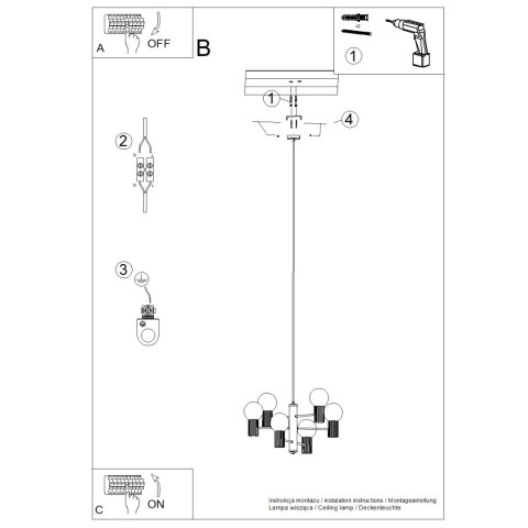 Żyrandol HALO 6 taupe