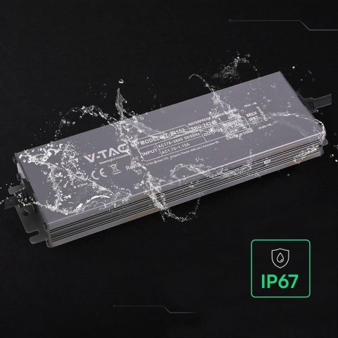 Zasilacz do LED hermetyczny SLIM V-TAC 150W 24V 6.25A IP67 filtr EMI VT-24152