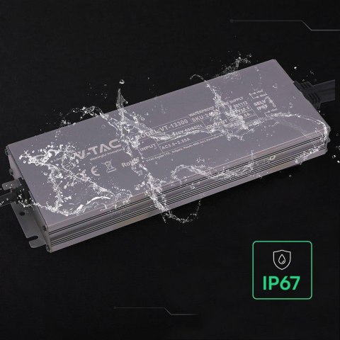 Zasilacz do LED hermetyczny SLIM V-TAC 300W 12V 25A IP67 filtr EMI VT-13300