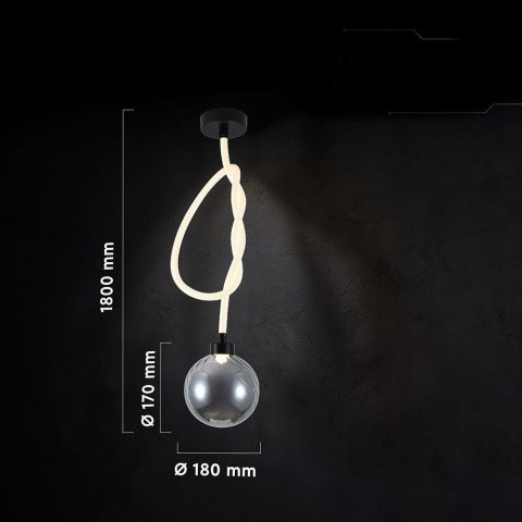 20W LED Decorative Hanging Lamp D:180 Smoky+White 3000K