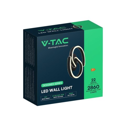 22W LED DECORATIVE WALL LIGHT 300x110MM 4000K SANDY BLACK