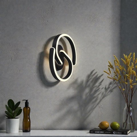 22W LED DECORATIVE WALL LIGHT 300x110MM 4000K SANDY BLACK