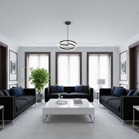 25W LED DECORATIVE HANGING LIGHT 400x60MM 4000K SANDY BLACK