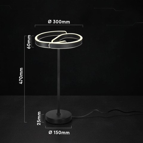 25W LED DECORATIVE TABLE LIGHT 4000K MATT BLACK