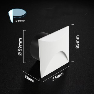 3W LED STEP LIGHT 3000K ALUMINIUM BODY WHITE SQ IP65
