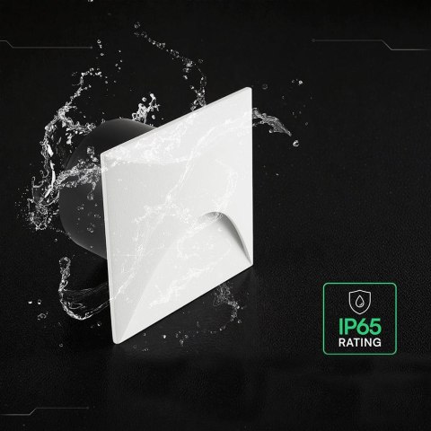 3W LED STEP LIGHT 3000K ALUMINIUM BODY WHITE SQ IP65