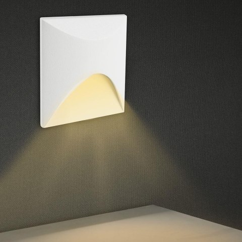 3W LED STEP LIGHT 3000K ALUMINIUM BODY WHITE SQ IP65