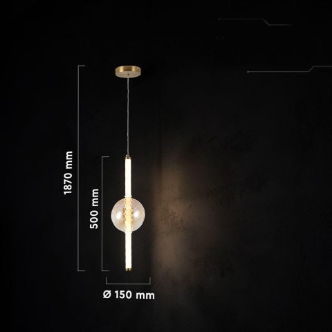 8W LED Decorative Hanging Light D150-H510 Gold+Amber+White 3000K