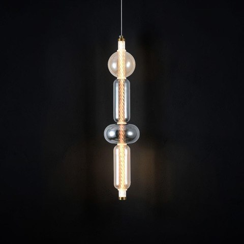 9W LED Decorative Light Hanging D100*H1500 3000K Brass+Transparant