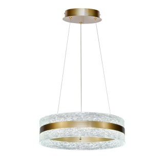 LAMPA WISZĄCA Z KRYSZTAŁKAMI ŻYRANDOL ZŁOTY CASTILLO 40 ZMIENNA BARWA