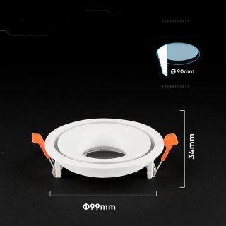 Oczko V-TAC aluminiowe GU10 białe okrągłe ruchome VT-4202 3 lata gwarancji