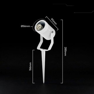 Oprawa gruntowa ogrodowa wbijana aluminium GU10 biała IP65 VT-44005 3 lata gwarancji