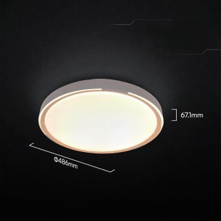 Oprawa sufitowa plafoniera V-TAC 30W/60W/30W LED 48cm 3w1 ściemnialna orzech pilot CCT VT-85034 3000K-4000K-6500K 6000lm