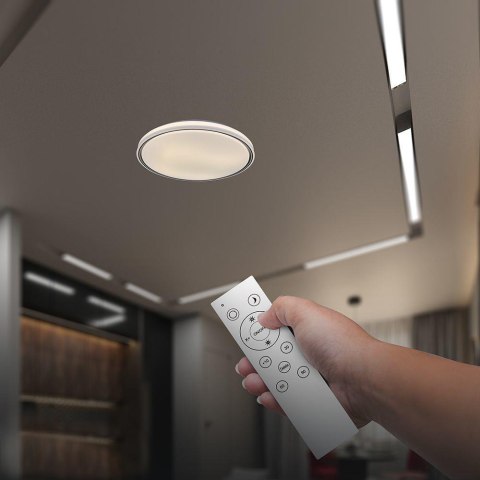 Oprawa sufitowa plafoniera V-TAC 30W/60W/30W LED 49cm 3w1 ściemnialna czarna pilot CCT VT-85033 3000K-4000K-6500K 6000lm