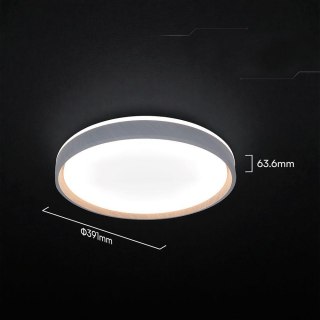 Oprawa sufitowa plafoniera V-TAC 30W/60W/30W LED 49cm 3w1 ściemnialna drewno pilot CCT VT-85045 3000K-4000K-6500K 6000lm