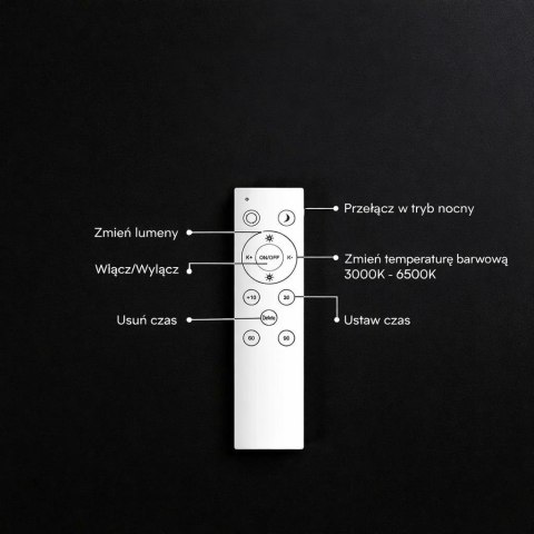 Oprawa sufitowa plafoniera V-TAC 30W/60W/30W LED 49cm 3w1 ściemnialna drewno pilot CCT VT-85045 3000K-4000K-6500K 6000lm