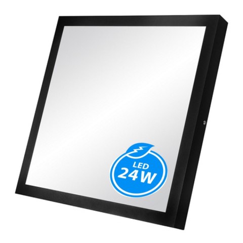 Panel LED natynkowy 30x30cm PL-F01 24W 3000K czarny