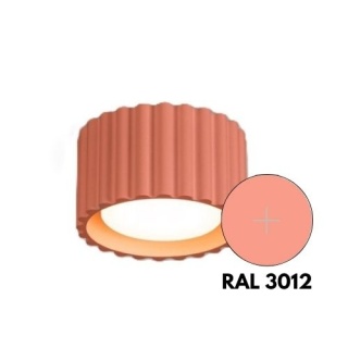 Plafon TUBA RYFLOWANA KARBOWANA  AURA 1 brzoskwiniowy Gx53 Sollux