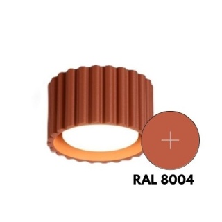 Plafon TUBA RYFLOWANA KARBOWANA  AURA 1 ochra czerwona Gx53 Sollux