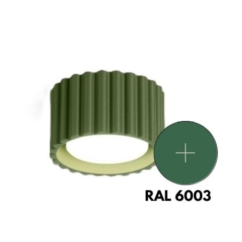 Plafon TUBA RYFLOWANA KARBOWANA  AURA 1 zielony oliwkowy Gx53 Sollux