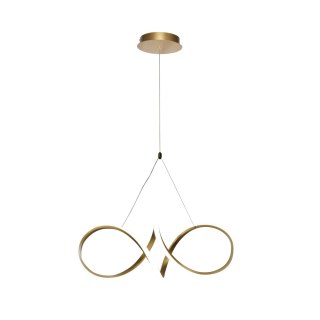 SPARK – złota lampa wisząca LED 32W z białą osłonką