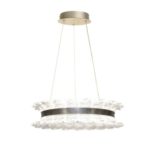 TOLOSA lampa wisząca z kryształkami satyna nikiel LED ZMIENNA BARWA ŚWIATŁA