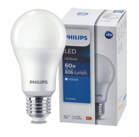 Żarówka E27 A60 Philips 8W 4000K