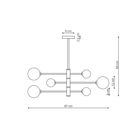 Light Prestige Lampa wisząca Dorado złota 6xG9