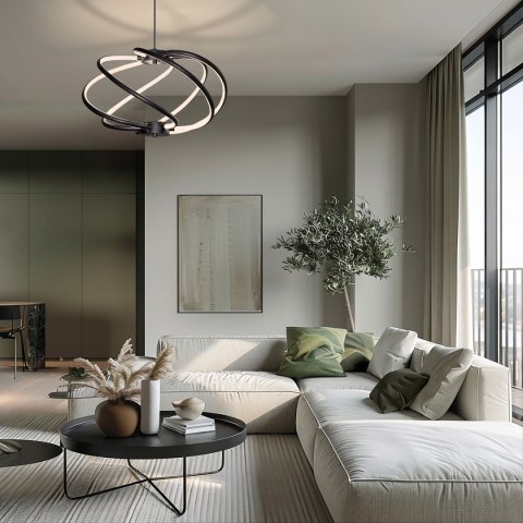 Light Prestige Lampa wisząca Kandor czarna LED CCT