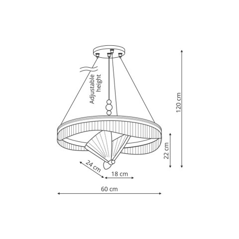 Light Prestige Lampa wisząca Marissa Cristal złota LED CCT