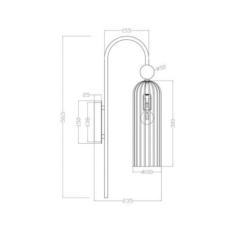 Light Prestige Kinkiet Piega 1 smoked 1xE14