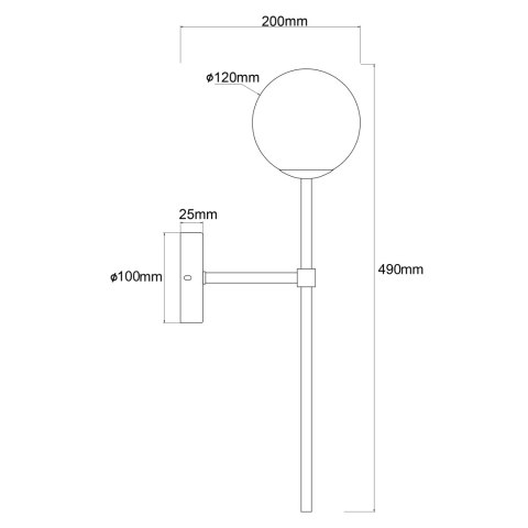 Light Prestige Kinkiet Piruleta złoty IP44 1xG9