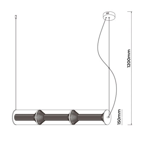 Light Prestige Lampa wisząca Aeris 3 linia transparent LED CCT