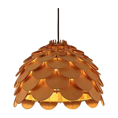 Light Prestige Lampa wisząca Burgo duża drewniana 1xE27