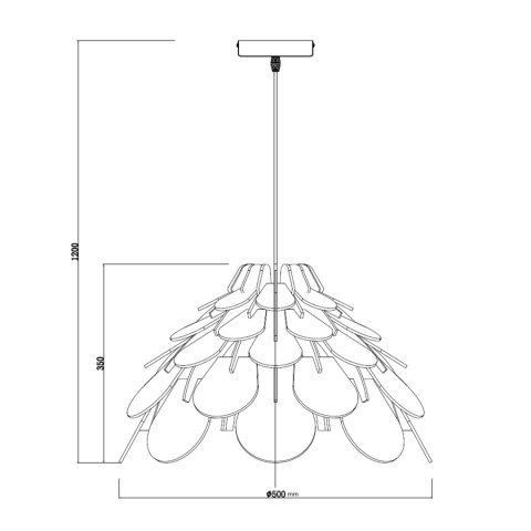 Light Prestige Lampa wisząca Burgo duża drewniana 1xE27