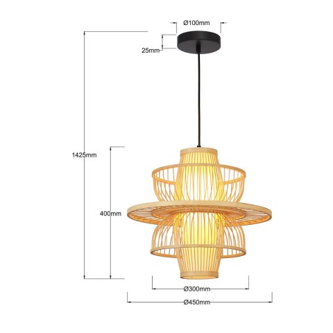Light Prestige Rattanowa lampa wisząca Astra naturalna 1xE27