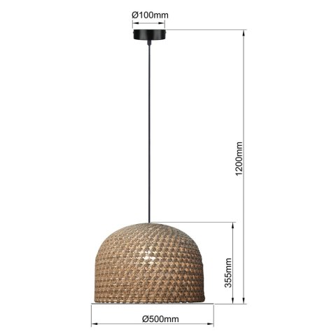 Light Prestige Rattanowa lampa wisząca Kanso 50 cm jasne drewno 1xE27