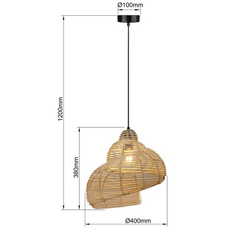 Light Prestige Rattanowa lampa wisząca Shella 40 cm jasne drewno 1xE27