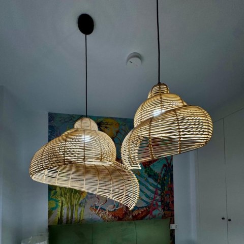 Light Prestige Rattanowa lampa wisząca Shella 60 cm jasne drewno 1xE27