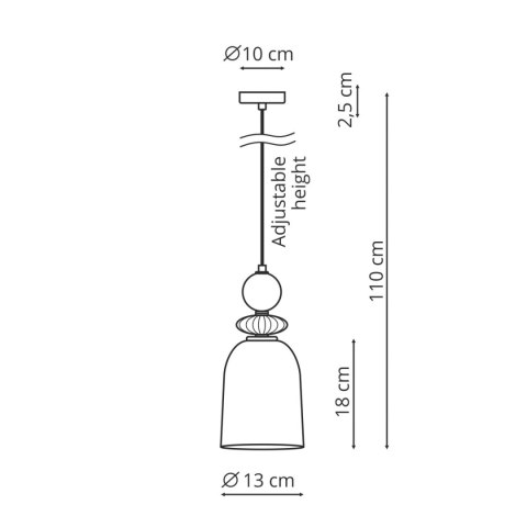 Light Prestige Lampa wisząca Tropea dymna 1xE27