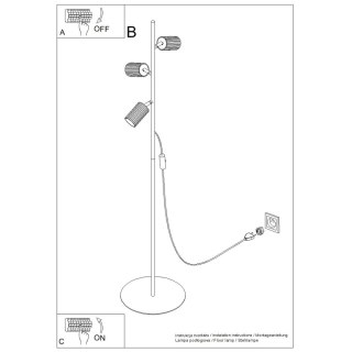 Sollux Lighting Lampa podłogowa KARBON 3 beżowa
