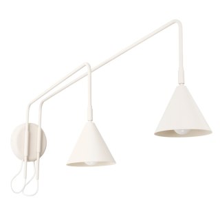 Sollux Lighting Kinkiet NOX 2 beżowy z włącznikiem