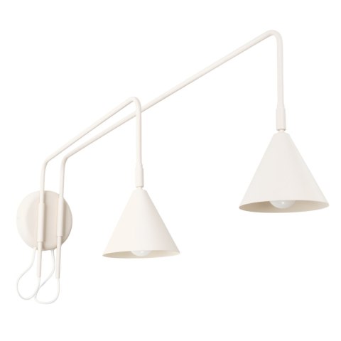 Sollux Lighting Kinkiet NOX 2 beżowy z włącznikiem
