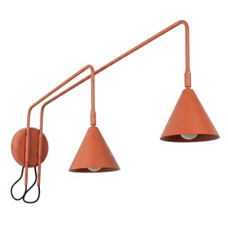 Sollux Lighting Kinkiet NOX 2 ochra czerwona z włącznikiem