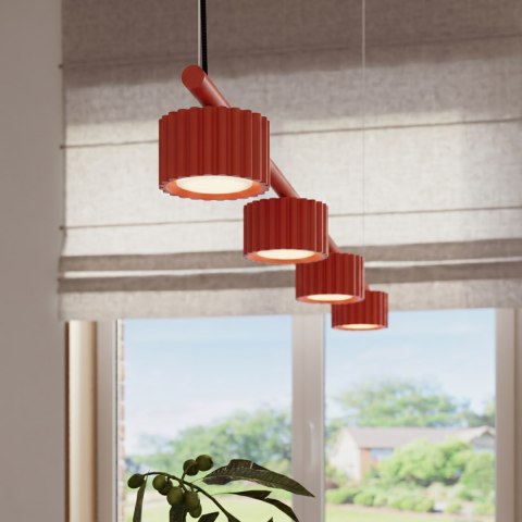 Sollux Lighting Żyrandol AURA 4 czerwona Gx53