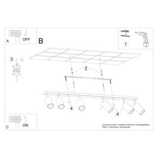 Sollux Lighting Plafon RING 6L różowy