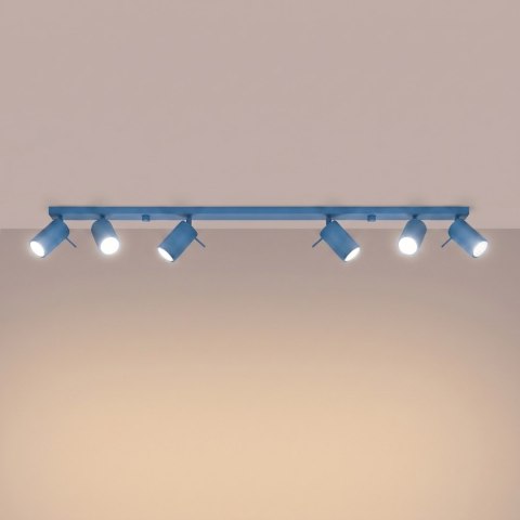 Sollux Lighting Plafon RING 6L błękitny